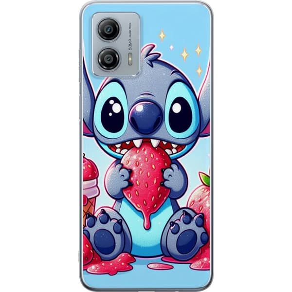 Motorola Moto G53 Genomskinligt Skal Strawberry Stitch