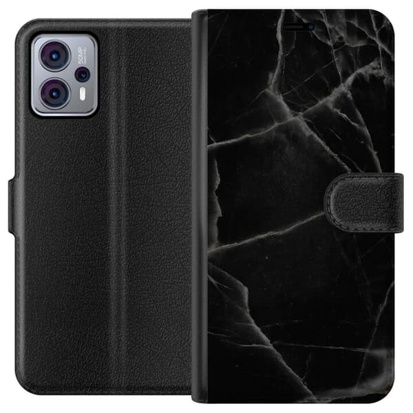 Motorola Moto G23 Lommeboketui Svart marmor