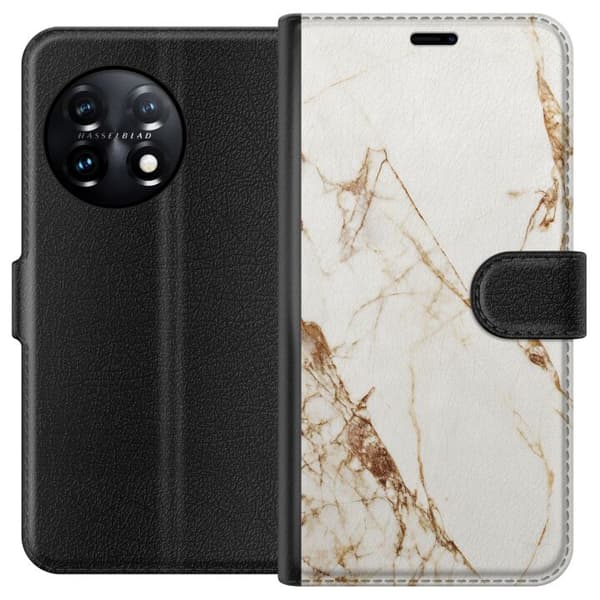 OnePlus 11R Tegnebogsetui Hvid marmor