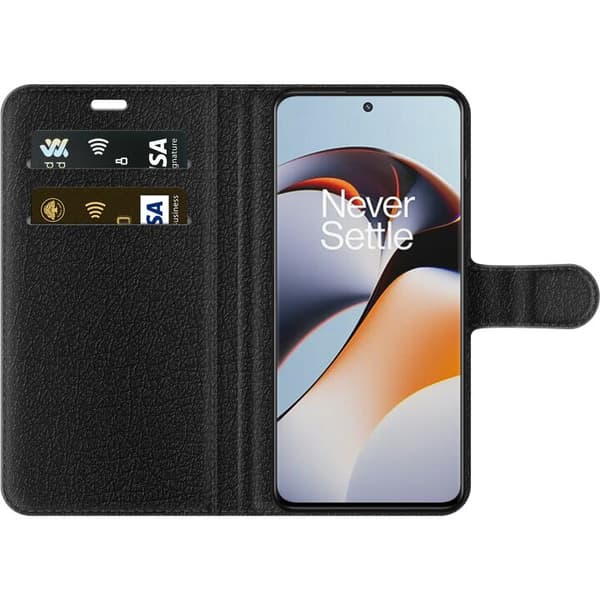 OnePlus 11R Tegnebogsetui Sort guld abstrakt