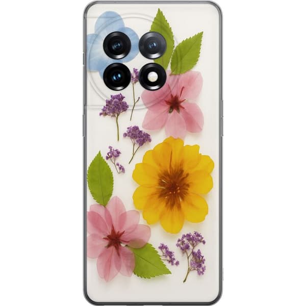 OnePlus 11R Genomskinligt Skal Pressade blommor