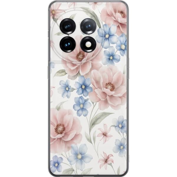 OnePlus 11R Gjennomsiktig deksel Romantiske blomster