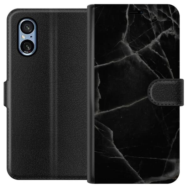 Sony Xperia 10 VI Plånboksfodral Svart marmor