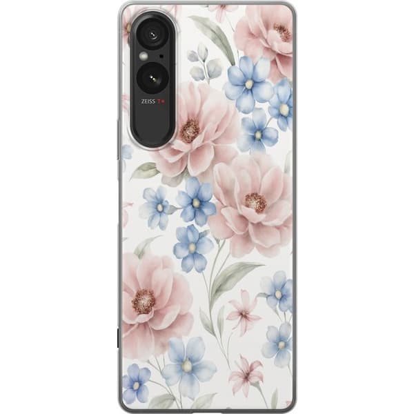 Sony Xperia 10 VI Läpinäkyvä kuori Romanttiset kukat