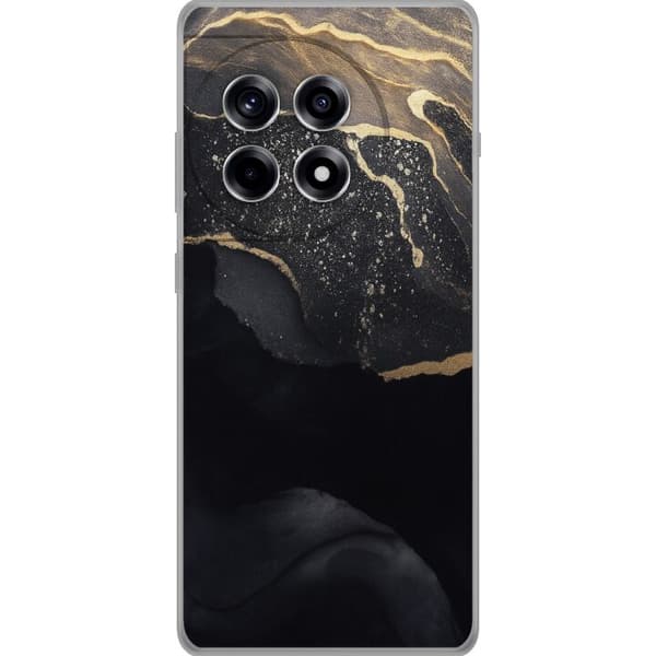 OnePlus 12R Genomskinligt Skal Svart guld abstrakt