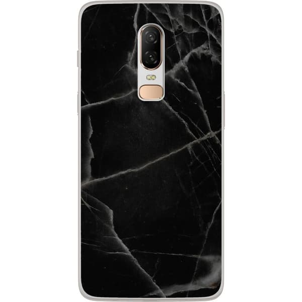 OnePlus 6 Läpinäkyvä kuori Musta marmori