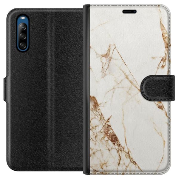 Sony Xperia L4 Lommeboketui Hvit marmor