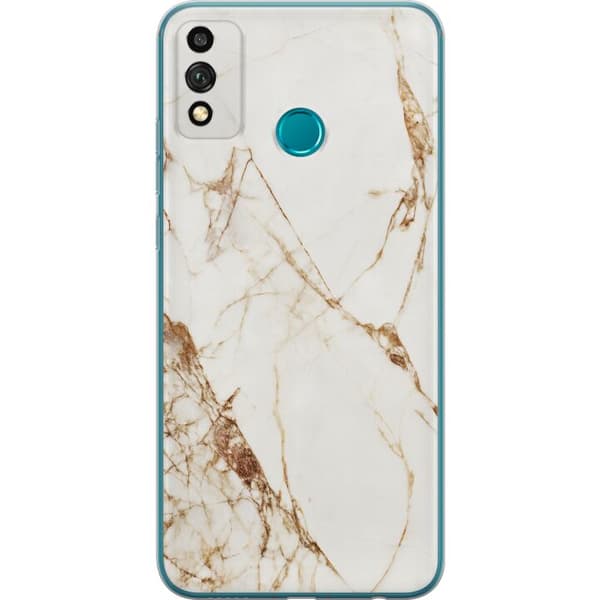 Honor 9X Lite Gennemsigtig cover Hvid marmor