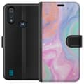 Miniatyrbillede 1 af 3: Motorola Moto E6i Tegnebogsetui Pastelmarmor