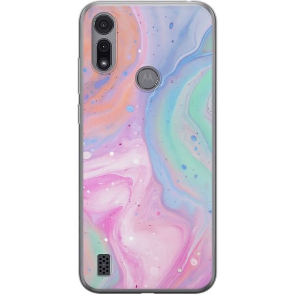 Motorola Moto E6i Gennemsigtig cover Pastelmarmor