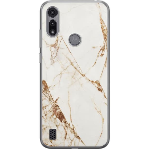 Motorola Moto E6i Gjennomsiktig deksel Hvit marmor