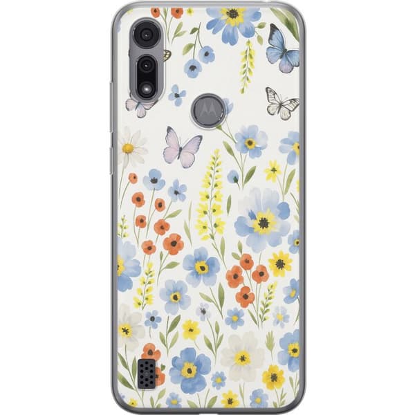 Motorola Moto E6i Gennemsigtig cover Sommerblomster