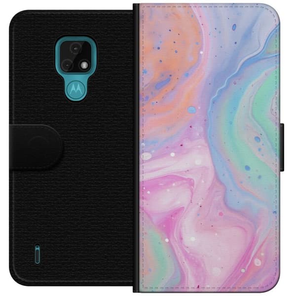 Motorola Moto E7 Lommeboketui Pastellmarmor
