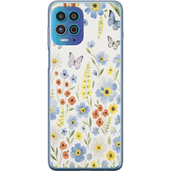 Motorola Moto G100 Gennemsigtig cover Sommerblomster