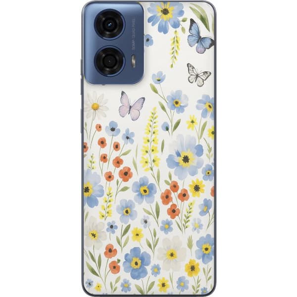 Motorola Moto G04 Gennemsigtig cover Sommerblomster