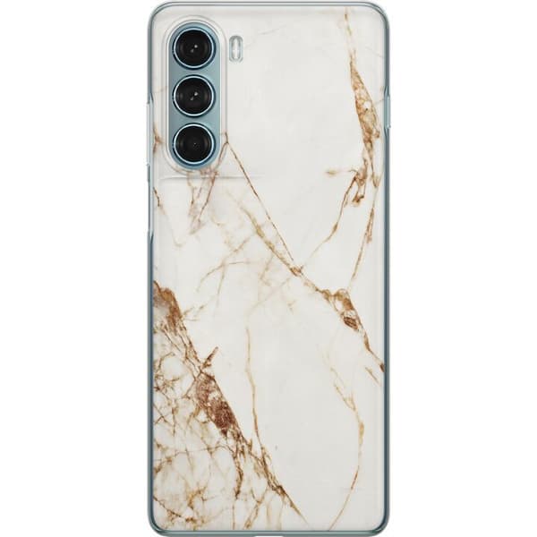 Motorola Moto G200 5G Gennemsigtig cover Hvid marmor