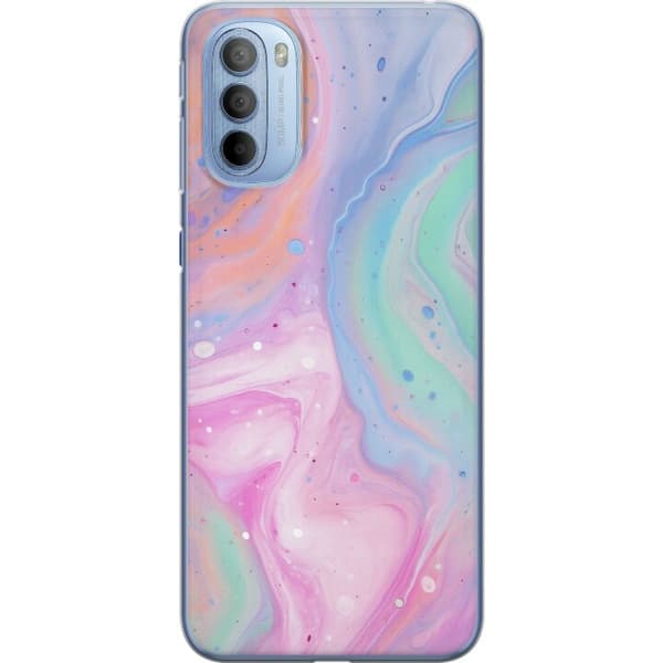 Motorola Moto G31 Gennemsigtig cover Pastelmarmor