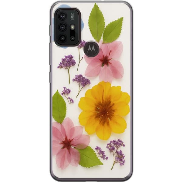 Motorola Moto G30 Gjennomsiktig deksel Pressede blomster