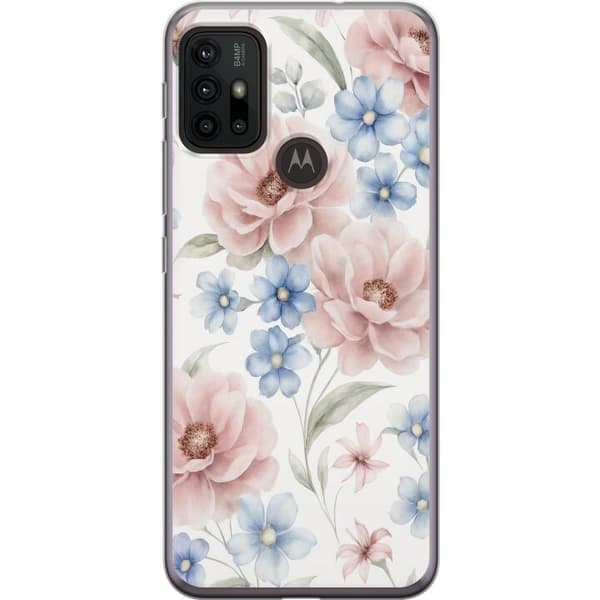 Motorola Moto G30 Genomskinligt Skal Romantiska blommor