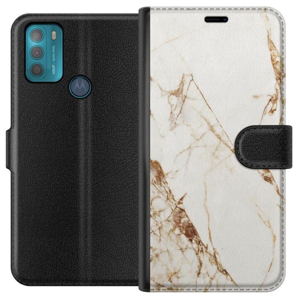 Motorola Moto G50 Plånboksfodral Vit marmor