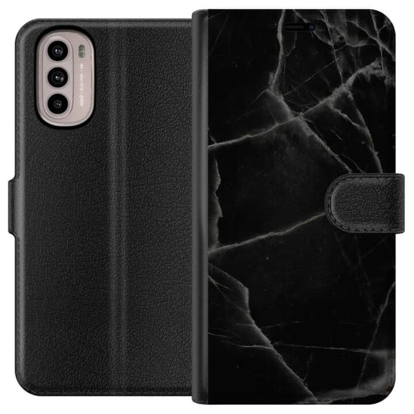 Motorola Moto G41 Plånboksfodral Svart marmor