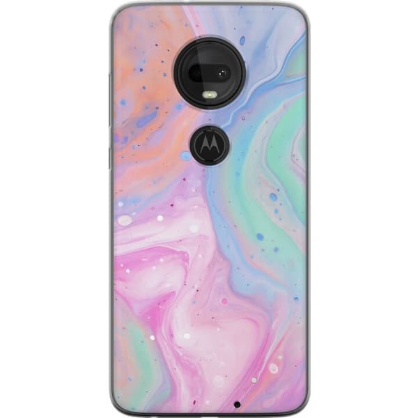 Motorola Moto G7 Genomskinligt Skal Pastellmarmor