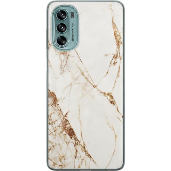Motorola Moto G62 5G Läpinäkyvä kuori Valkoinen marmori