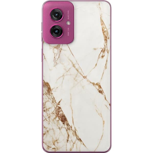 Motorola Moto G55 Gennemsigtig cover Hvid marmor