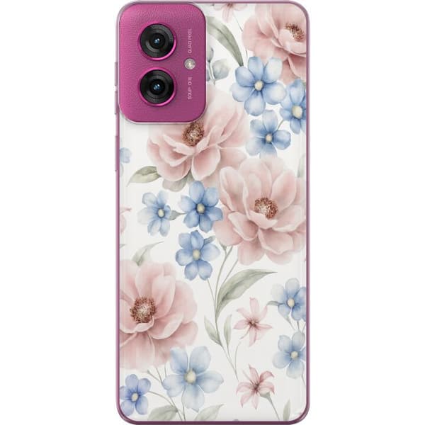 Motorola Moto G55 Gjennomsiktig deksel Romantiske blomster