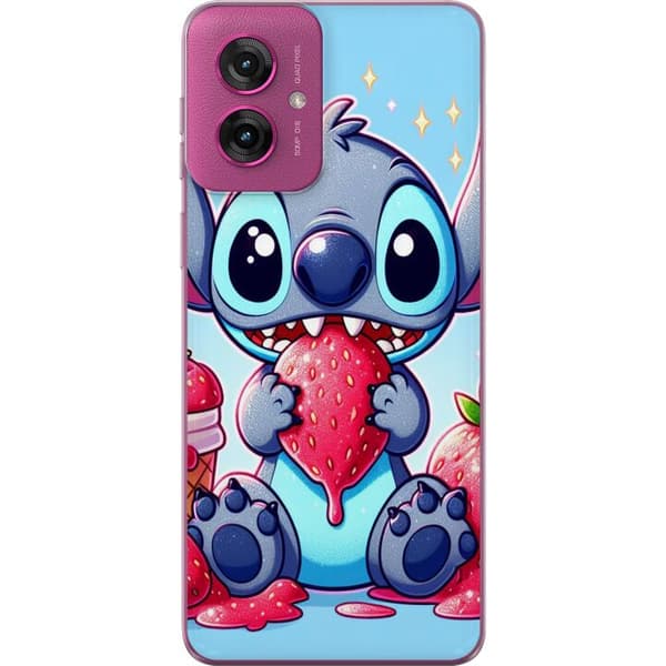 Motorola Moto G55 Genomskinligt Skal Strawberry Stitch
