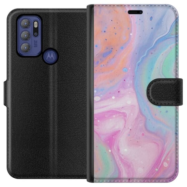 Motorola Moto G60S Lompakkokotelo Pastellimarmori