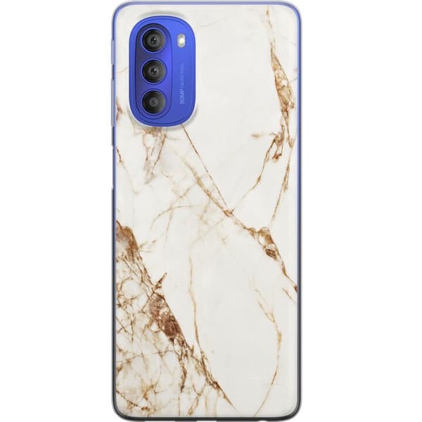 Motorola Moto G51 5G Gennemsigtig cover Hvid marmor