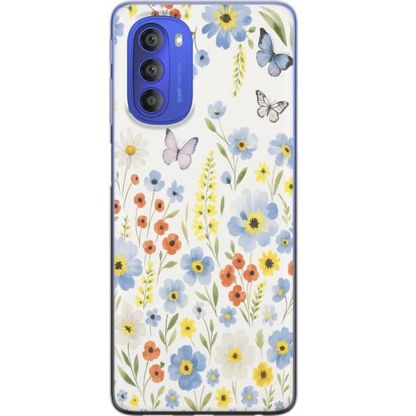 Motorola Moto G51 5G Gennemsigtig cover Sommerblomster