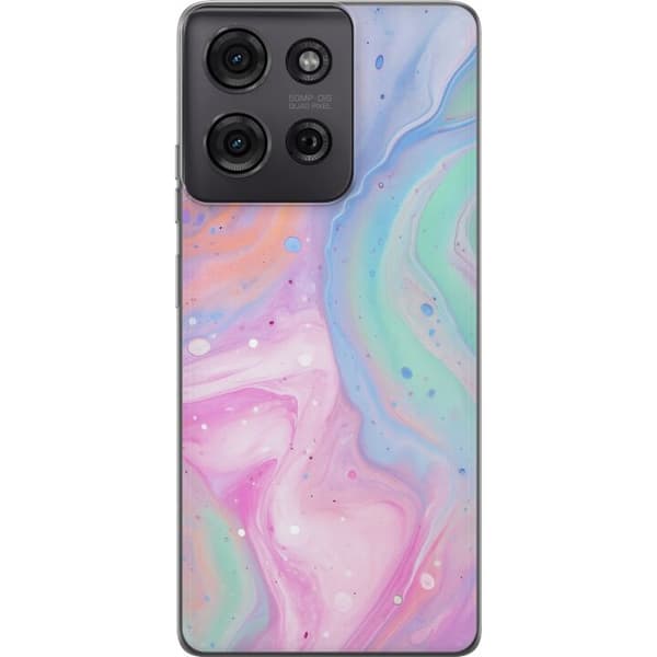 Motorola Moto G75 Gennemsigtig cover Pastelmarmor