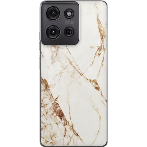 Motorola Moto G75 Gennemsigtig cover Hvid marmor
