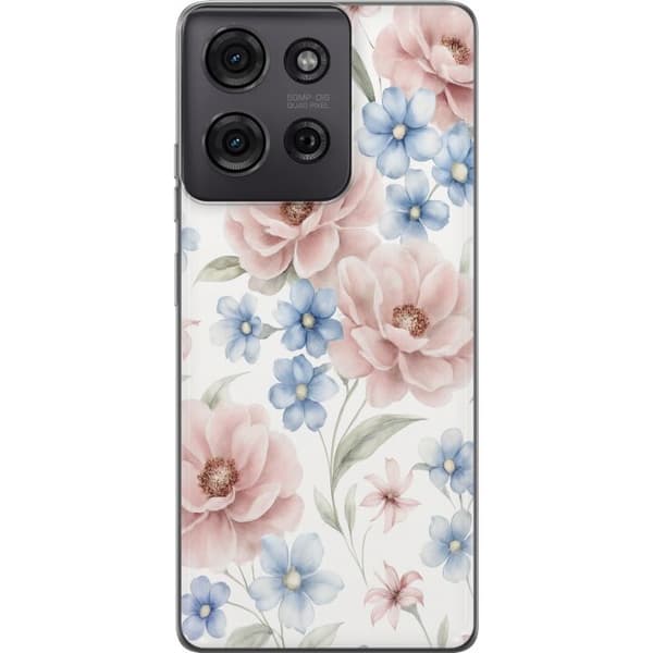 Motorola Moto G75 Gjennomsiktig deksel Romantiske blomster