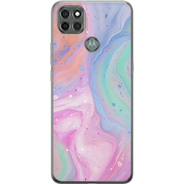 Motorola Moto G9 Power Genomskinligt Skal Pastellmarmor