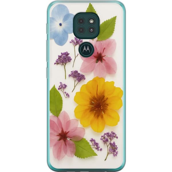 Motorola Moto G9 Play Läpinäkyvä kuori Painetut kukat