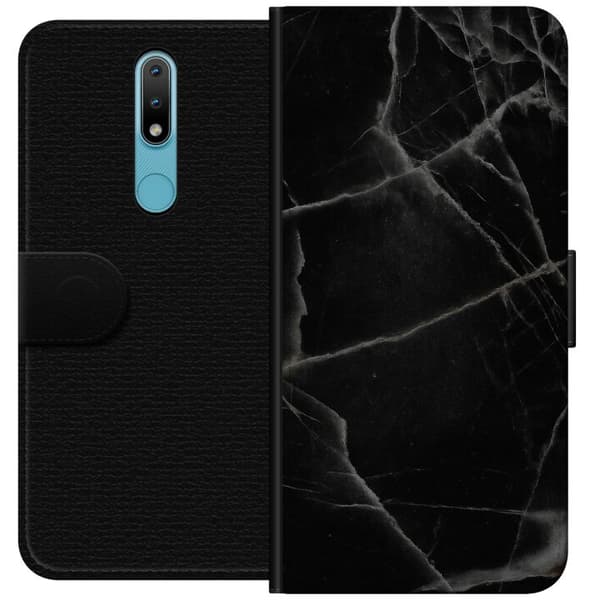 Nokia 2.4 Lommeboketui Svart marmor