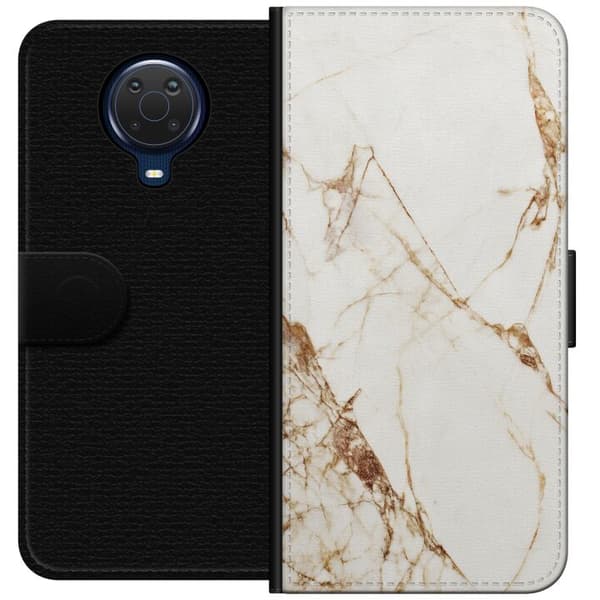 Nokia G20 Tegnebogsetui Hvid marmor