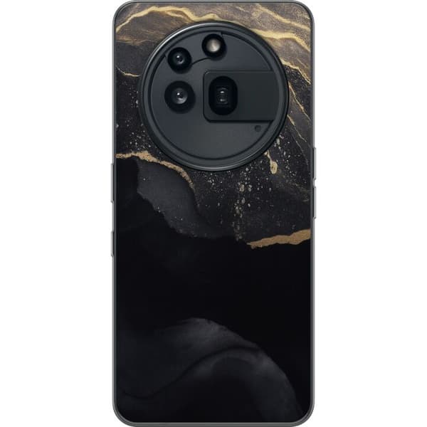 Nothing Phone (3a) Pro Gennemsigtig cover Sort guld abstrakt