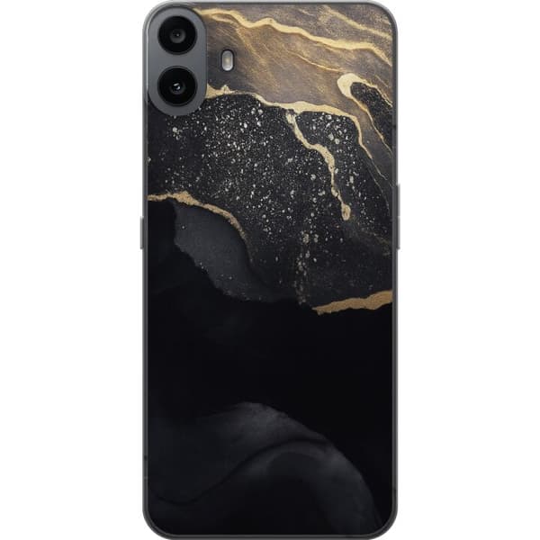 Nothing CMF Phone 1 Gennemsigtig cover Sort guld abstrakt