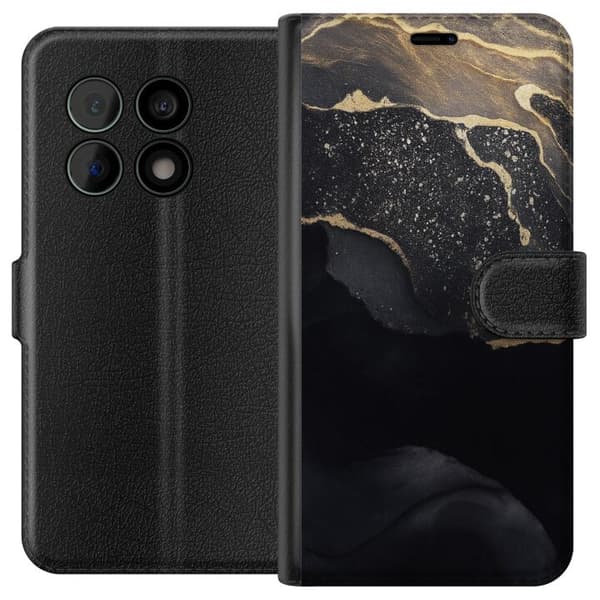 OnePlus 10 Pro Lompakkokotelo Musta kulta abstrakti