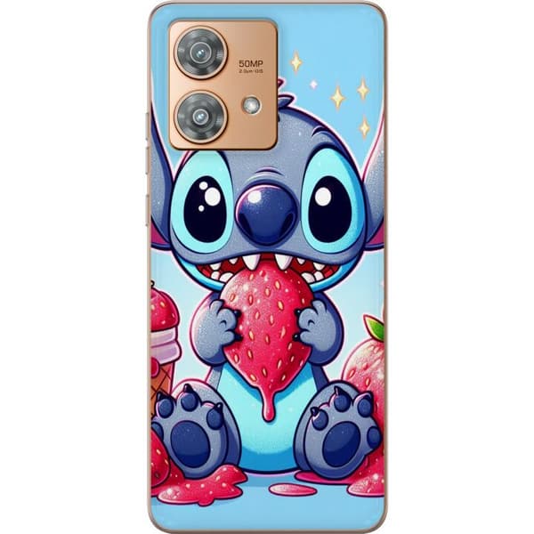 Motorola Edge 40 Neo Gennemsigtig cover Strawberry Stitch