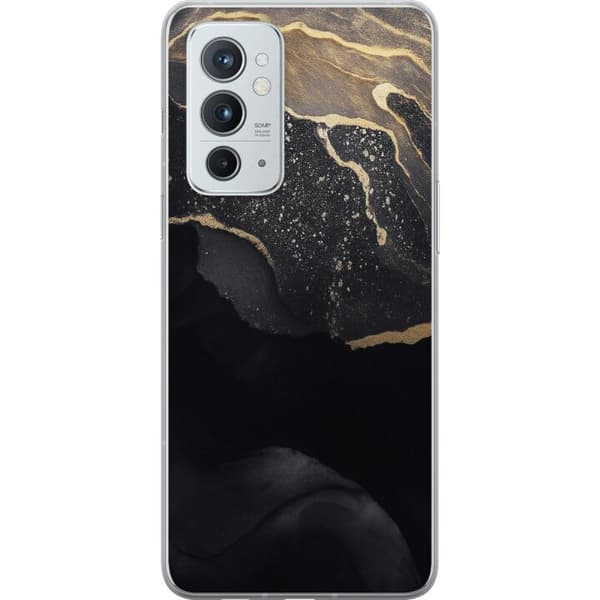OnePlus 9RT 5G Gjennomsiktig deksel Svart gull abstrakt