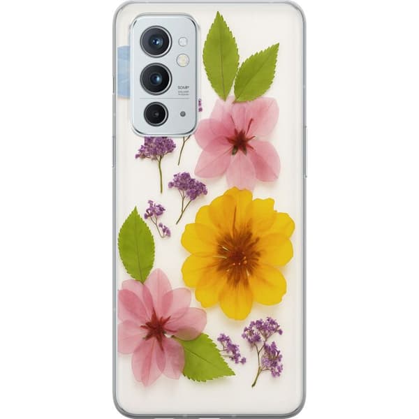 OnePlus 9RT 5G Gjennomsiktig deksel Pressede blomster