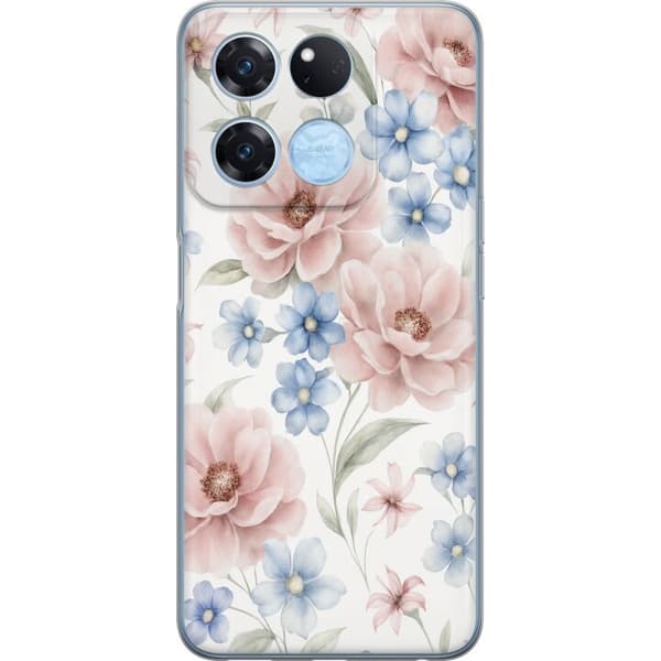 OnePlus Ace Racing Genomskinligt Skal Romantiska blommor