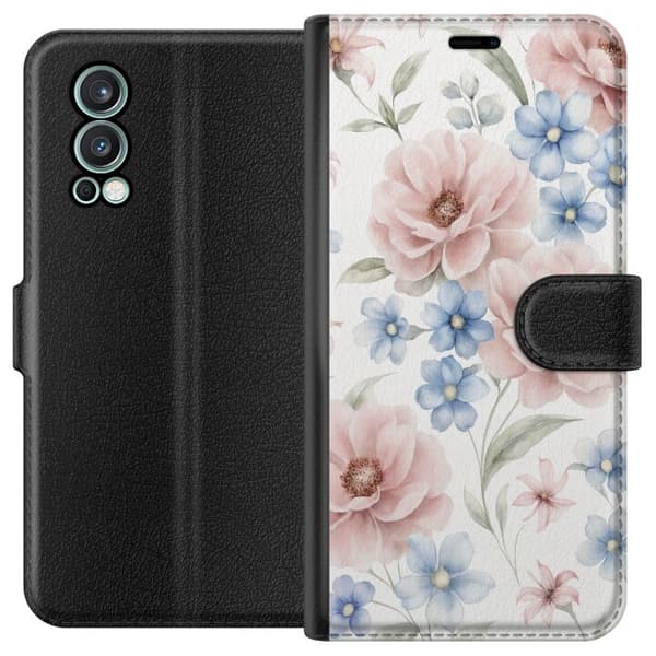OnePlus Nord 2 5G Lommeboketui Romantiske blomster