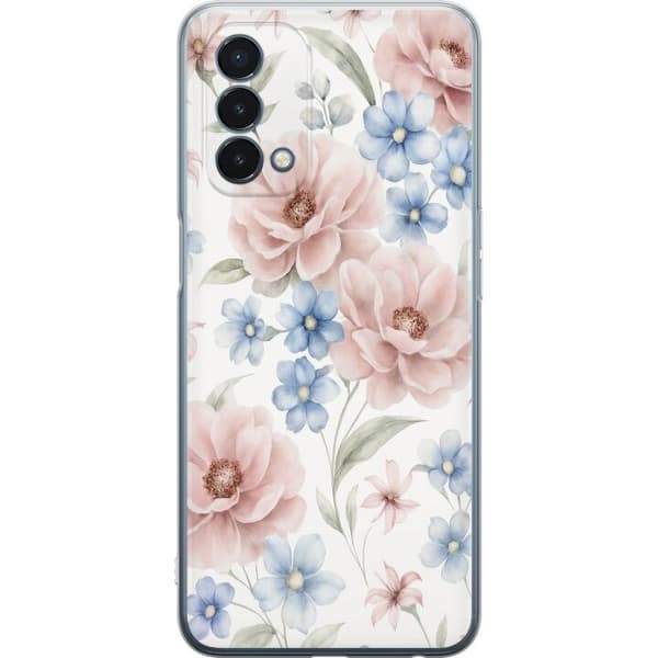 OnePlus Nord N200 5G Gjennomsiktig deksel Romantiske blomster