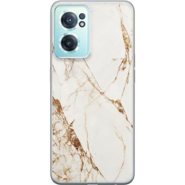 OnePlus Nord CE 2 5G Läpinäkyvä kuori Valkoinen marmori